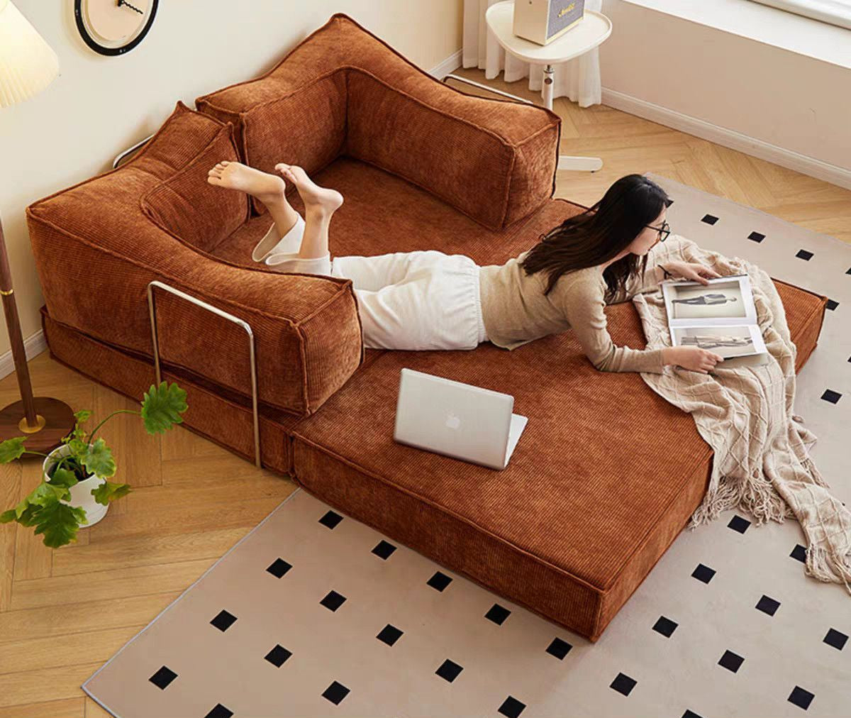 Konvertibel sammenleggbar sovesofa – kompakt, komfortabel og lett å rengjøre