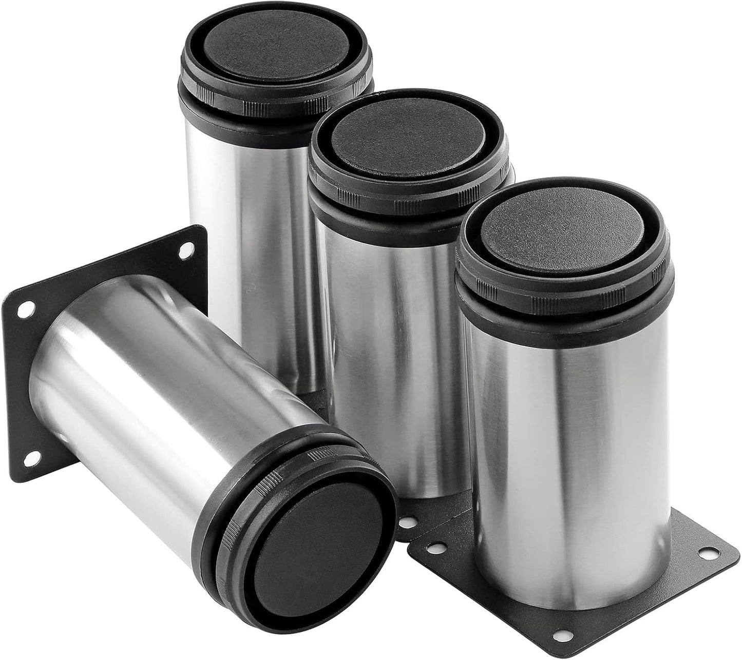 Kraftige, justerbare møbelben – moderne føtter i børstet stål til bord, skrivebord og skap