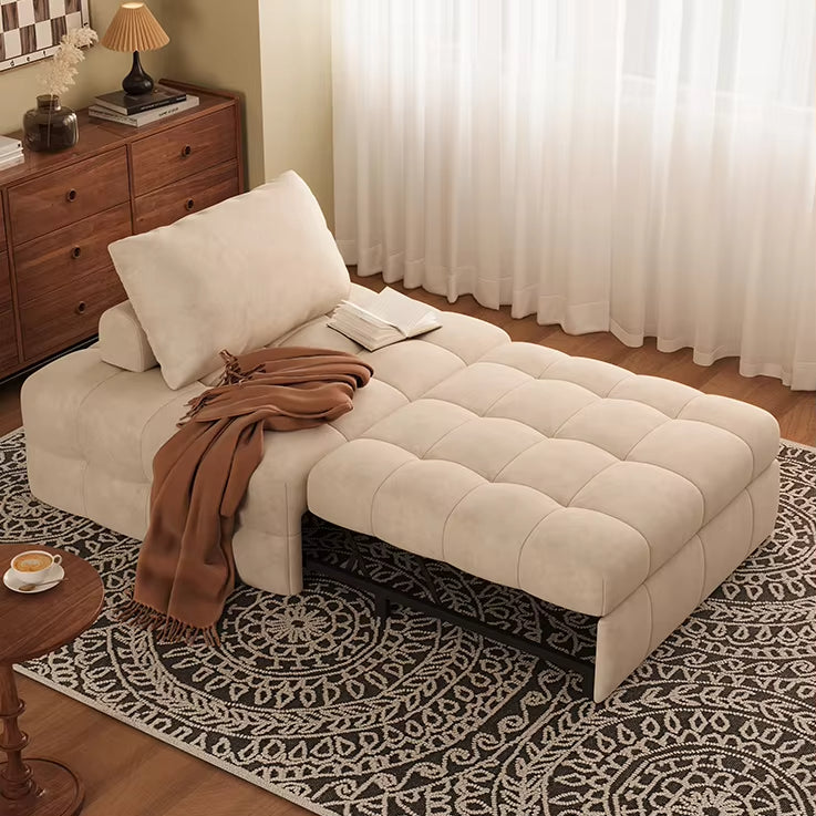 Plassbesparende sovesofa med tilbakelent ryggstøtte – ideell for komfort i stuen eller soverommet