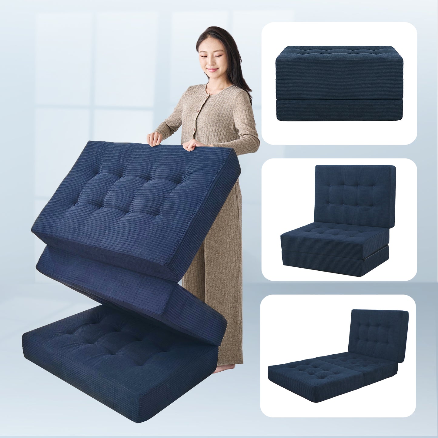 Soft Foldable Sofa Bed – Moderne plassbesparende lenestol for alle rom