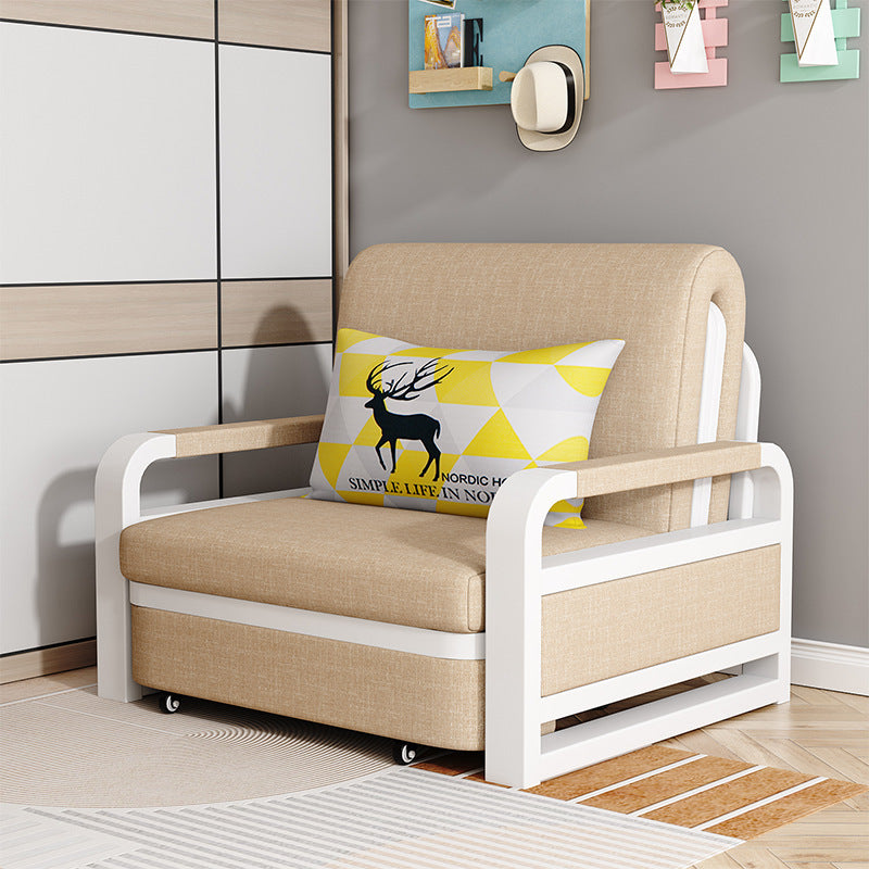 Plassbesparende sammenleggbar sovesofa – dobbeltbruk enkeltseng med ramme i tre og metall