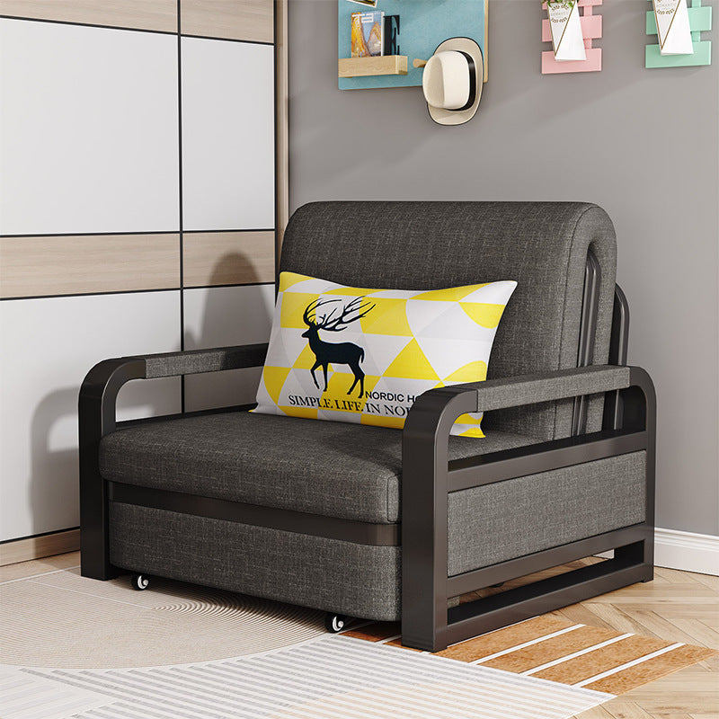 Plassbesparende sammenleggbar sovesofa – dobbeltbruk enkeltseng med ramme i tre og metall