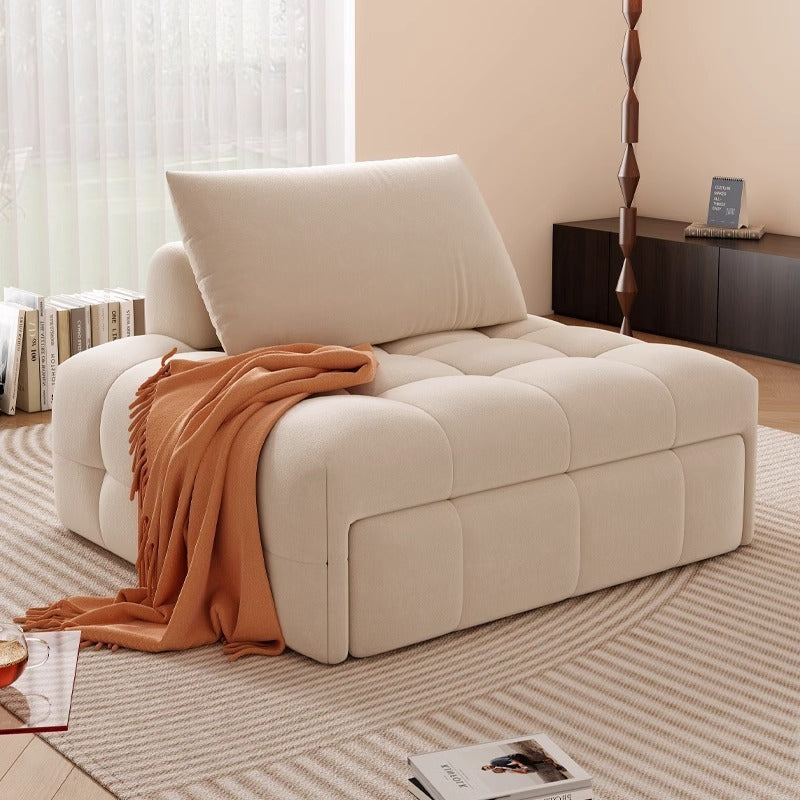 Plassbesparende sovesofa med tilbakelent ryggstøtte – ideell for komfort i stuen eller soverommet