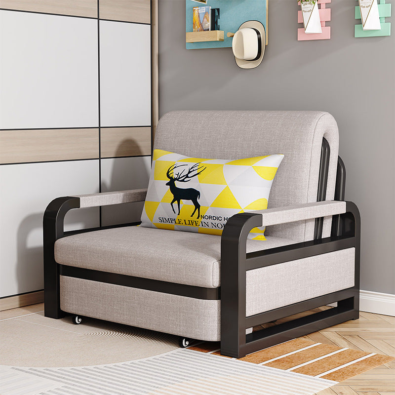 Plassbesparende sammenleggbar sovesofa – dobbeltbruk enkeltseng med ramme i tre og metall
