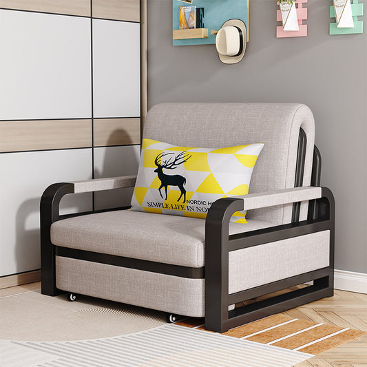 Plassbesparende sammenleggbar sovesofa – dobbeltbruk enkeltseng med ramme i tre og metall