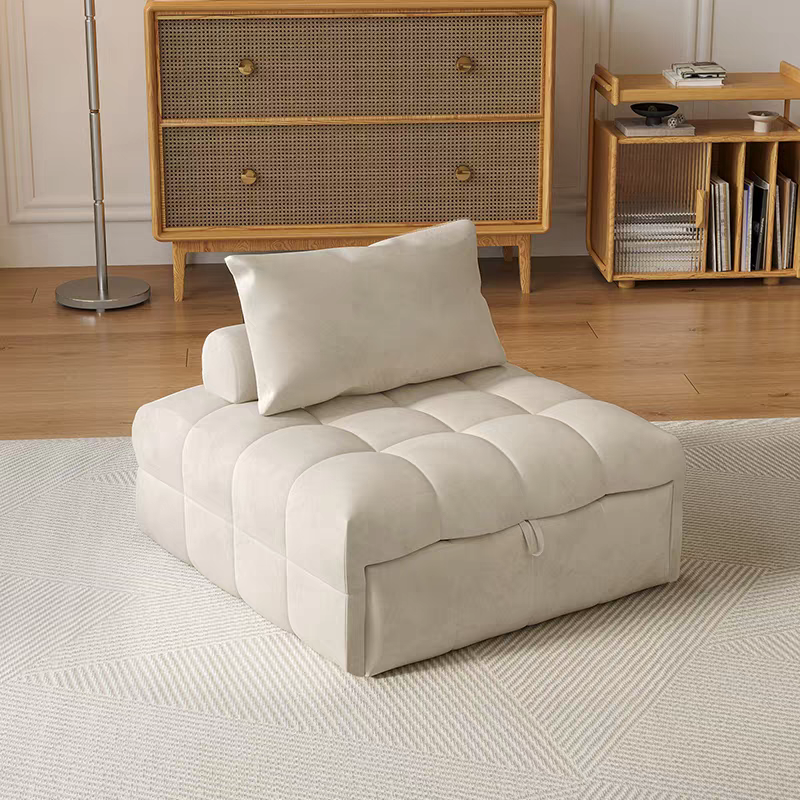 Plassbesparende sovesofa med tilbakelent ryggstøtte – ideell for komfort i stuen eller soverommet